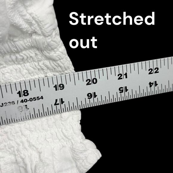 Abercrombie & Fitch White Halter Crop Top Smocked Backless Womens Sz L - Picture 6 of 10